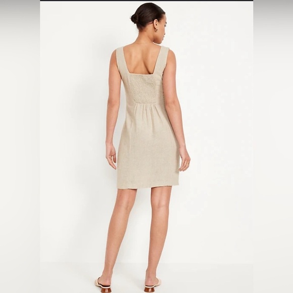 Old Navy Beige Linen Blend Mini Dress, Size Large Tall - Picture 11 of 11